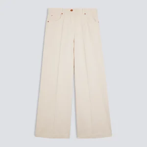 PANTALONE WIDE LEG IN DENIM - BURRO