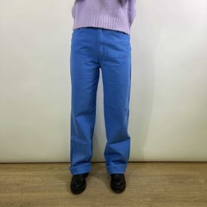 Jeans straight gamba dritta blu elettrico